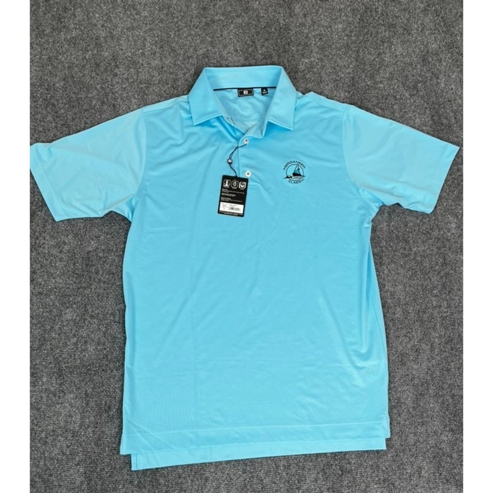 Footjoy‎ Tonal Dot Print Light Blue Polo Shirt Size M NWT Merganser Classic Logo